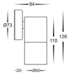 HV1172T - Fortis Stainless Steel TRI Colour Fixed Down LED Wall Pillar Light