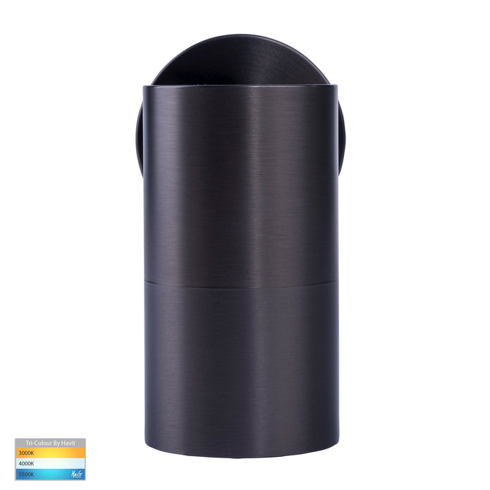 HV1175T-HV1177T - Tivah Solid Brass Graphite Coloured TRI Colour Fixed Down Wall Pillar Lights