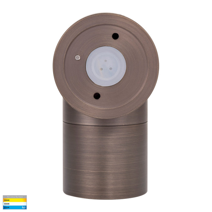 HV1195T-HV1197T - Tivah Antique Brass TRI Colour Fixed Down Wall Pillar Lights