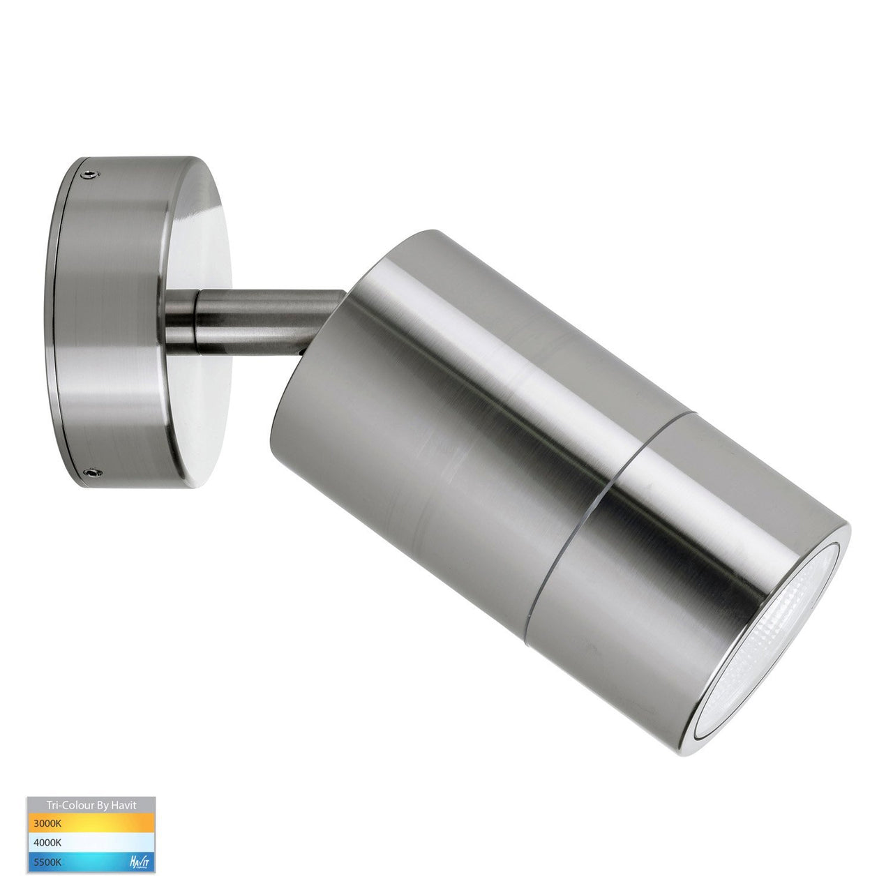 Maxi Tivah 12W Tri-Colour LED Single Adjustable Wall Pillar Light 316 Stainless Steel