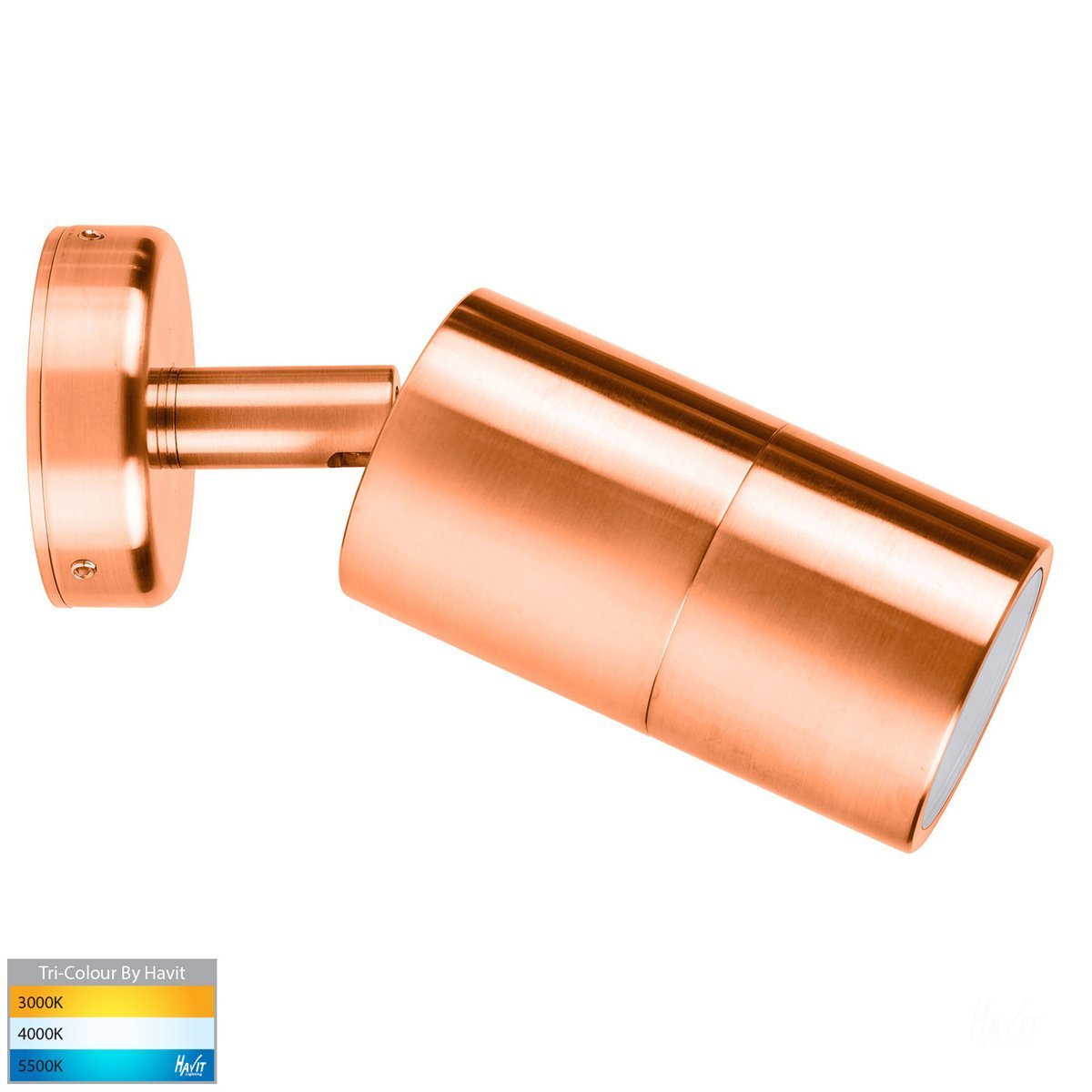 240v Tivah Single Adjustable Wall Pillar Light Solid Copper