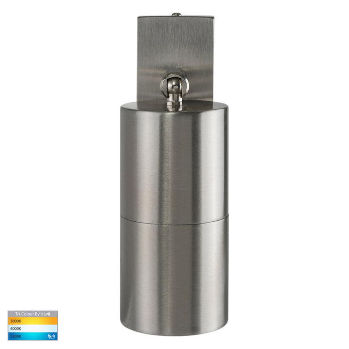 HV1271T - Piaz Stainless Steel TRI Colour Single Adjustable LED Wall Pillar Light