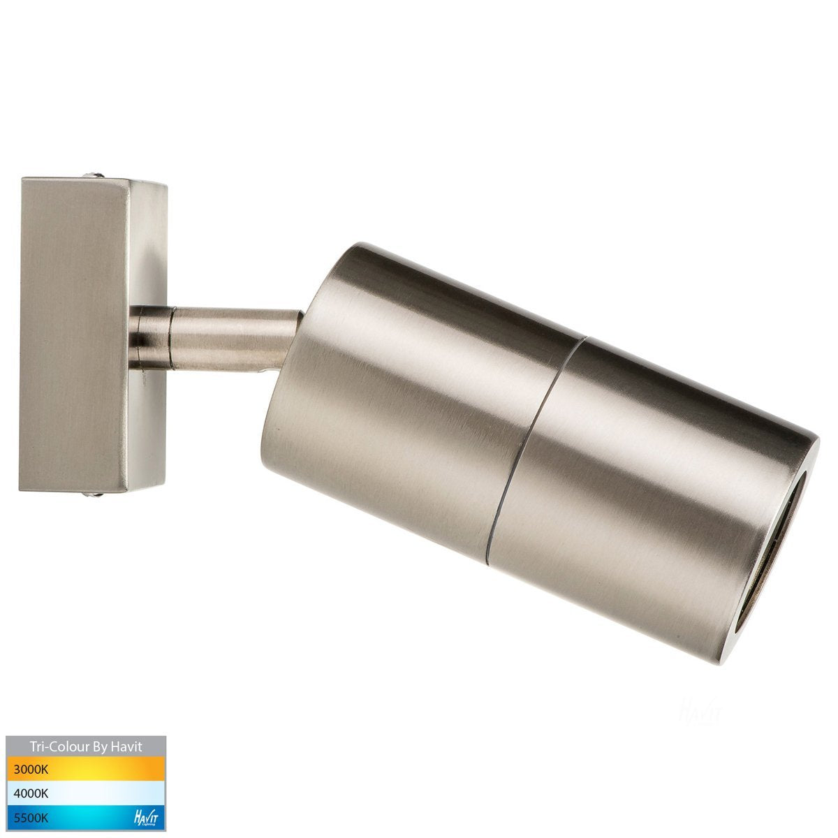 240v Piaz Single Adjustable Wall Pillar Light Stainless Steel