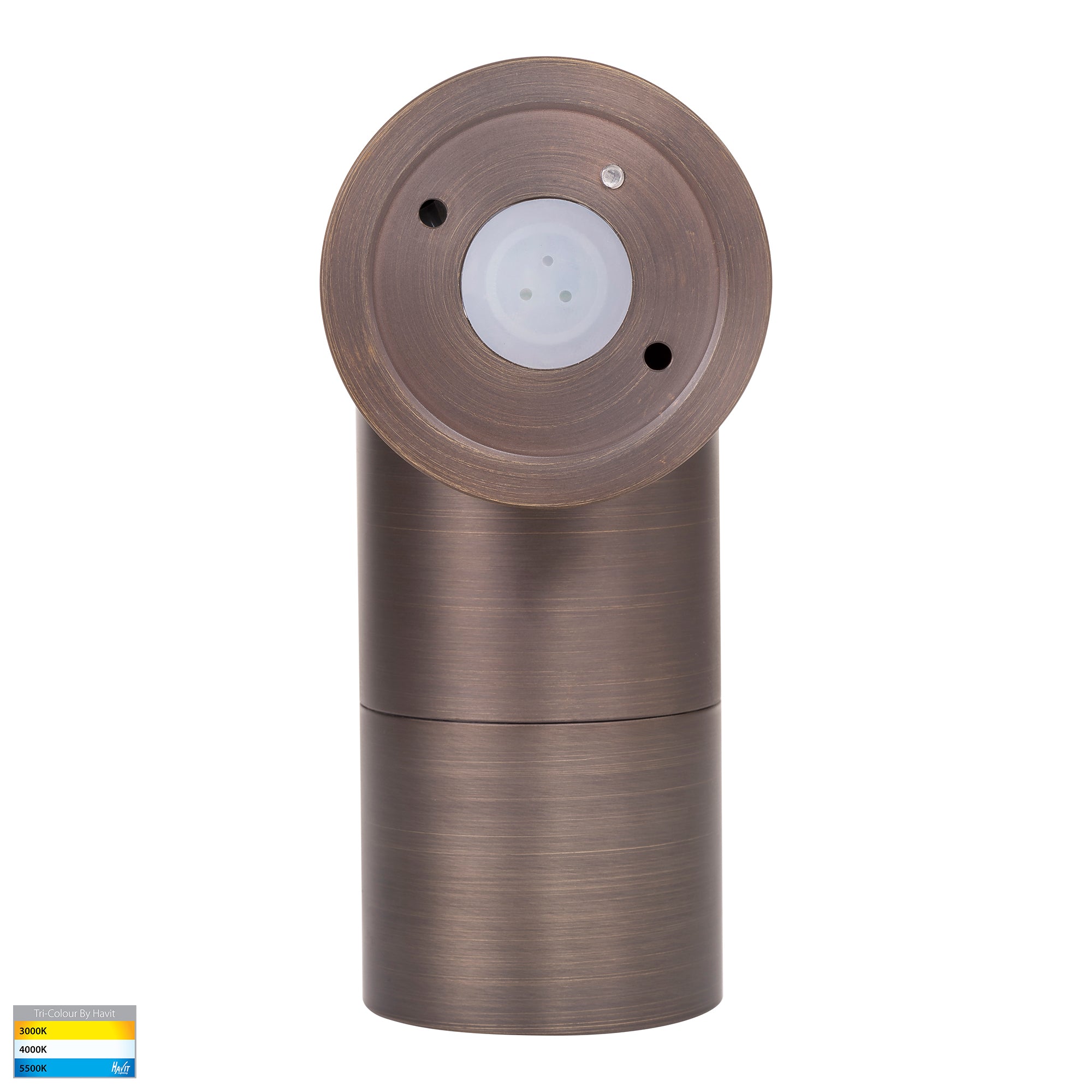 HV1295T-HV1297T - Tivah Antique Brass TRI Colour Single Adjustable Wall Pillar Lights