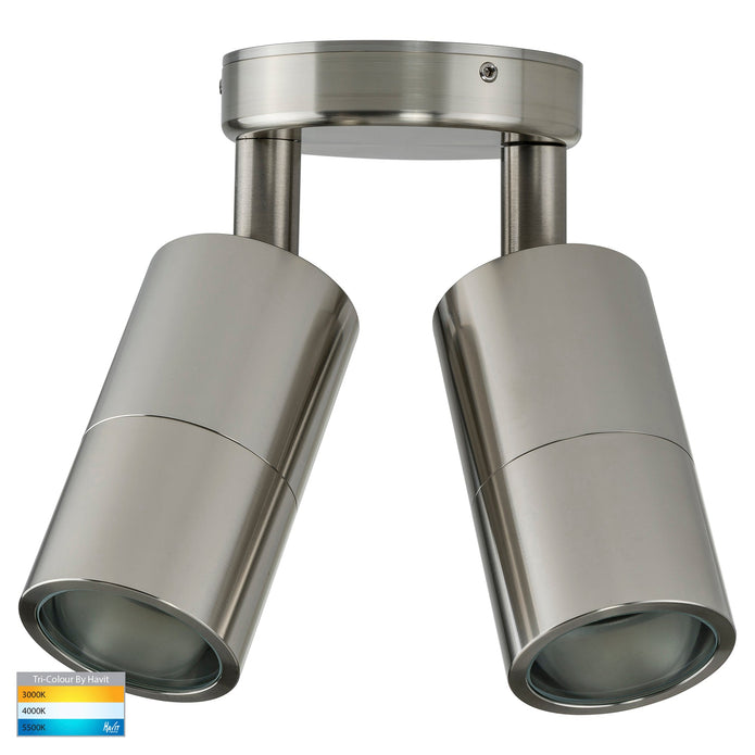 HV1305T-HV1307T - Tivah 316 Stainless Steel TRI Colour Double Adjustable Wall Pillar Lights