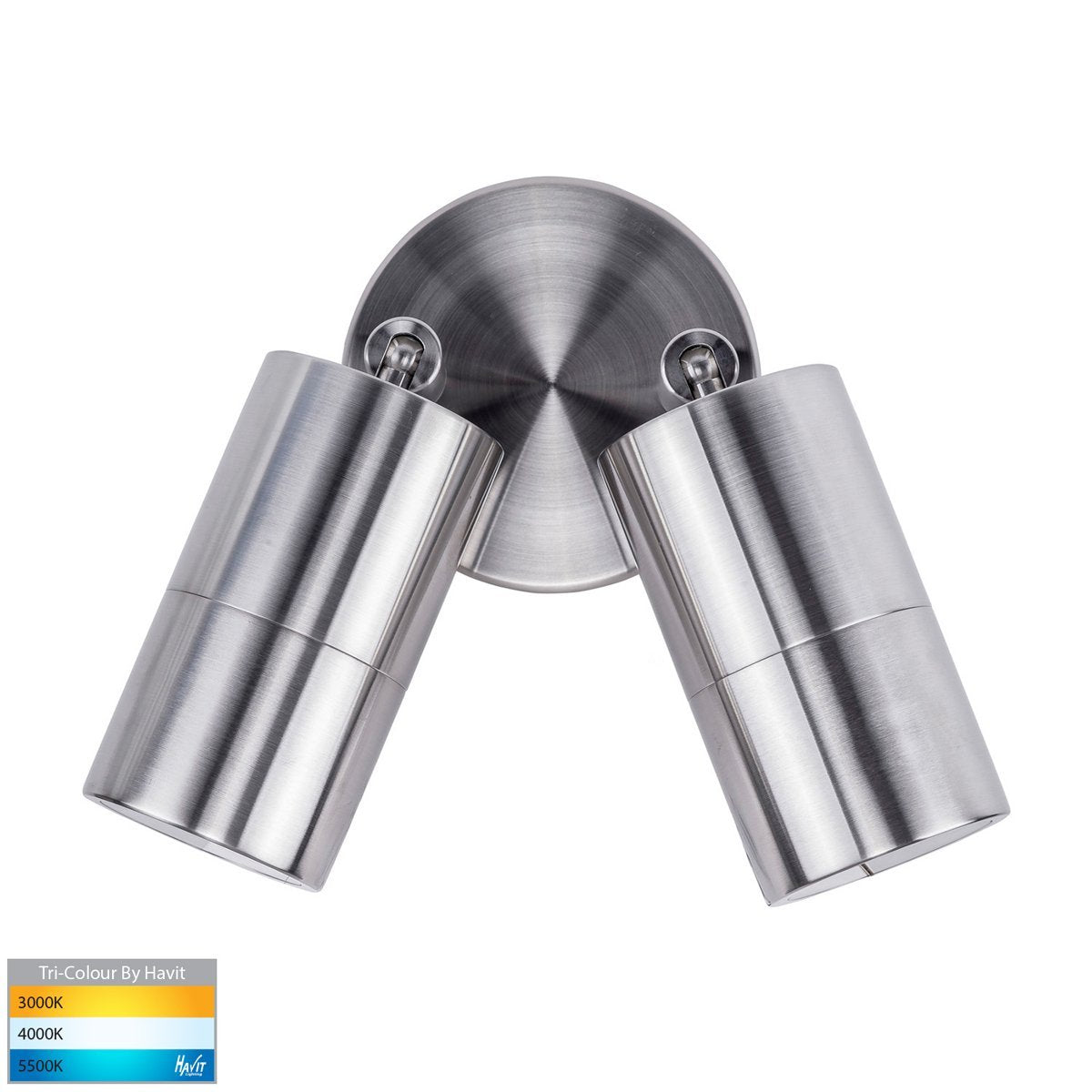 240v Tivah Double Adjustable Wall Pillar Light 316 Stainless Steel