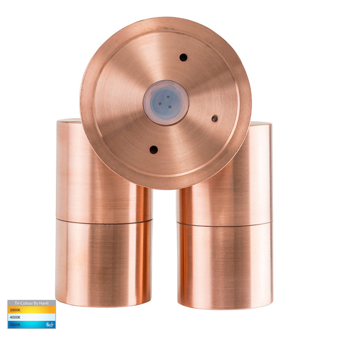 HV1315T-HV1317T - Tivah Solid Copper TRI Colour Double Adjustable Wall Pillar Lights