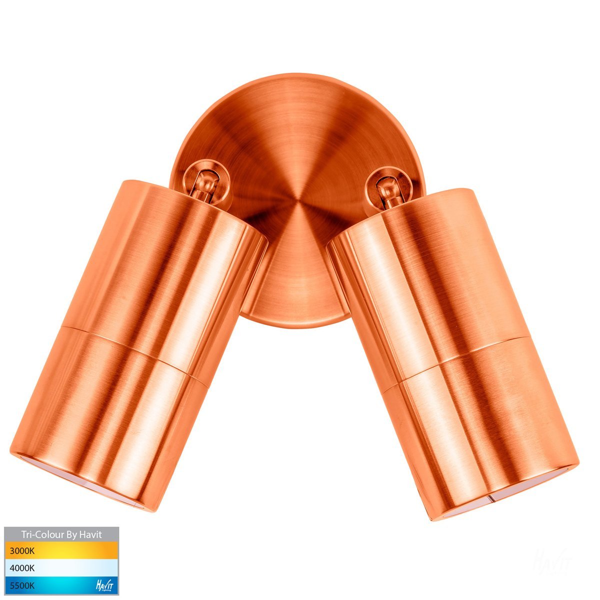 240v Tivah Double Adjustable Wall Pillar Light Solid Copper