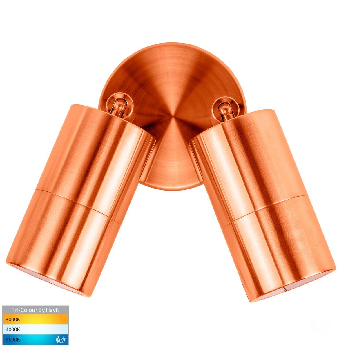 12v DC Tivah Double Adjustable Wall Pillar Light Solid Copper