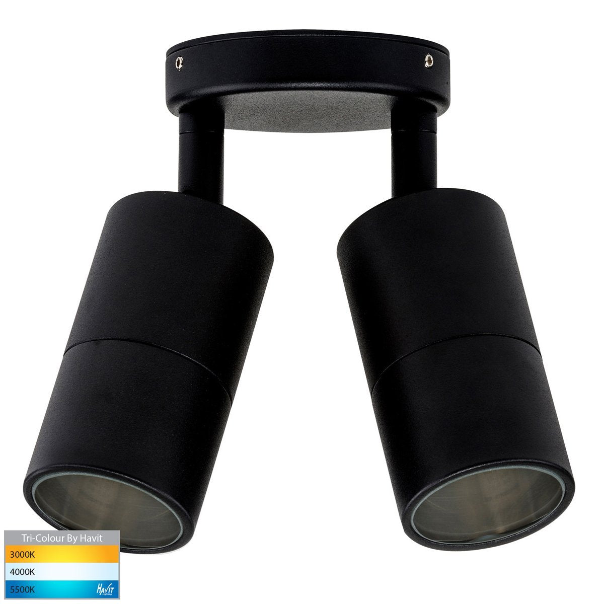 240v Tivah Double Adjustable Wall Pillar Light Black