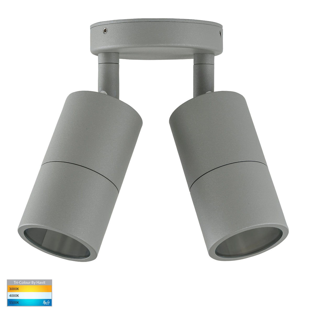 HV1345T-HV1347T - Tivah Silver TRI Colour Double Adjustable Wall Pillar Lights