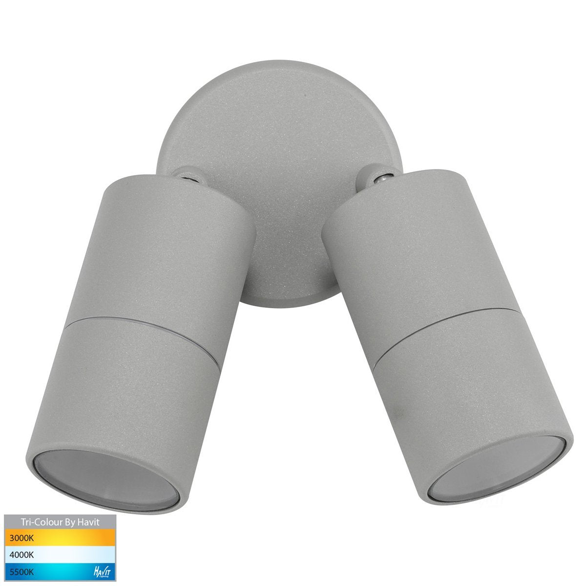 240v Tivah Double Adjustable Wall Pillar Light Silver