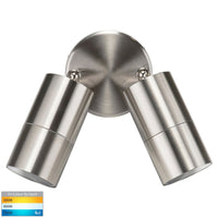 Thumbnail for 240v Fortis Double Adjustable Wall Pillar Light Stainless Steel