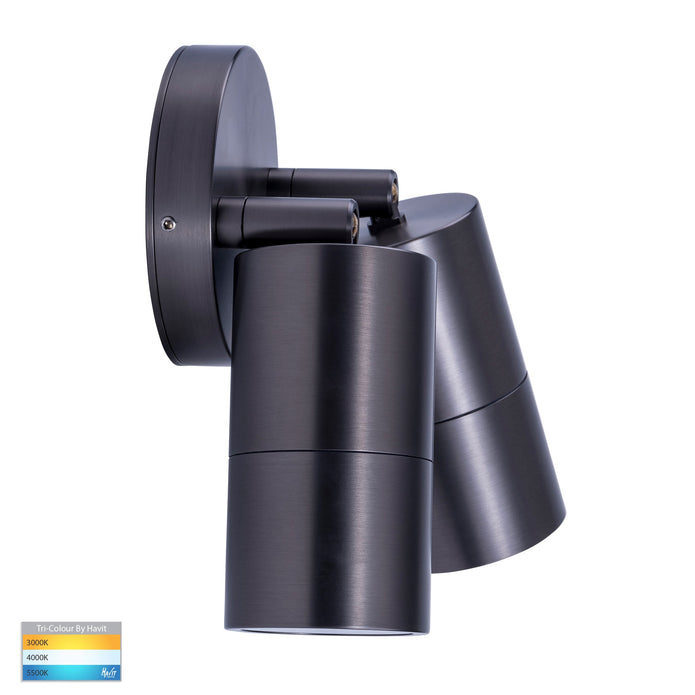HV1375T-HV1377T - Tivah Solid Brass Graphite Coloured TRI Colour Double Adjustable Wall Pillar Lights