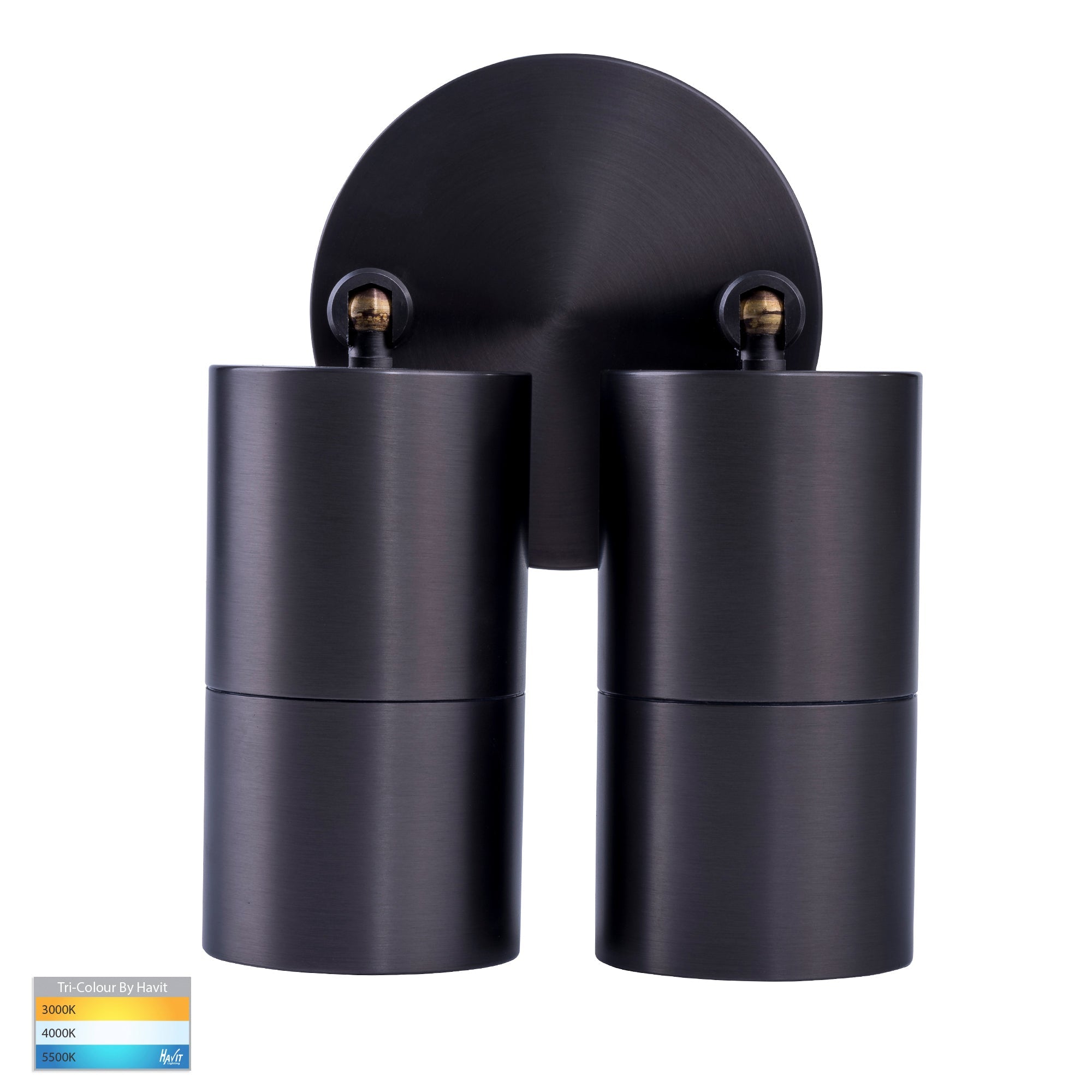 HV1375T-HV1377T - Tivah Solid Brass Graphite Coloured TRI Colour Double Adjustable Wall Pillar Lights