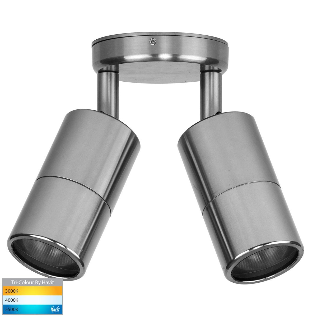 240v Tivah Double Adjustable Wall Pillar Light Titanium Aluminium