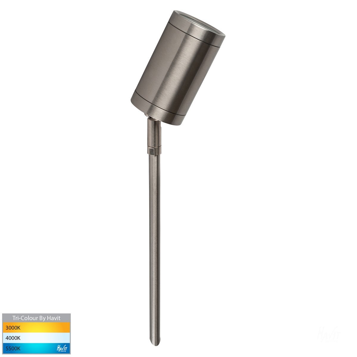 12v DC Eden Single Adjustable Spike Spotlight - 245mm Spike 316 Stainless Steel