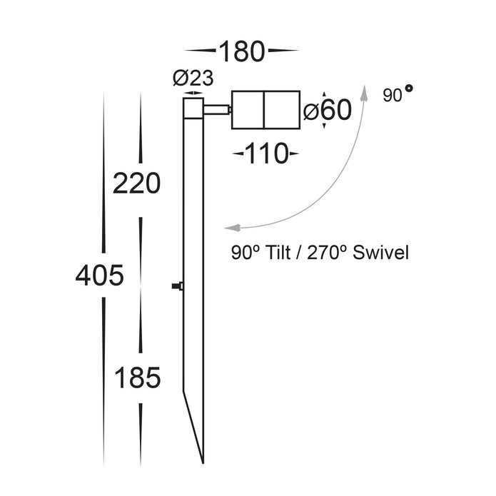 HV1407T-SS316 - Tivah 316 Stainless Steel TRI Colour Single Adjustable LED Spike Light