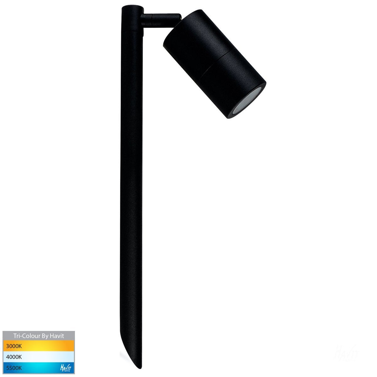 12v DC Tivah Single Adjustable Spike Spotlight - 405mm Spike Black