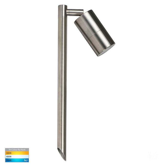 HV1407T-SS316 - Tivah 316 Stainless Steel TRI Colour Single Adjustable LED Spike Light