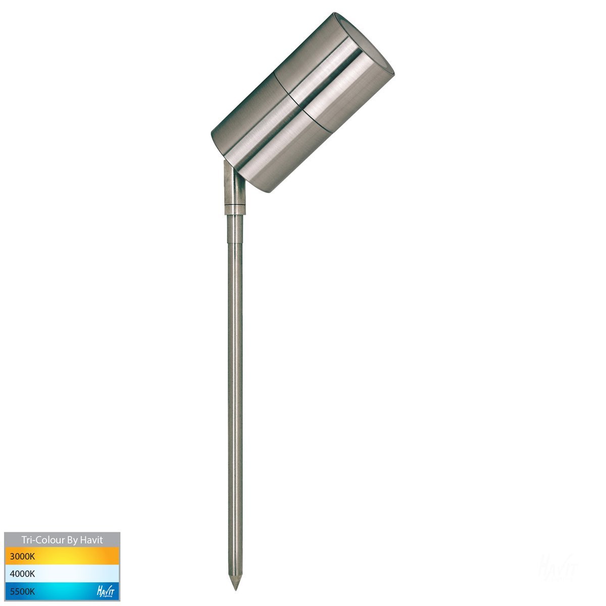 12v DC Fortis Single Adjustable Spike Spotlight - 285mm Spike Stainless Steel