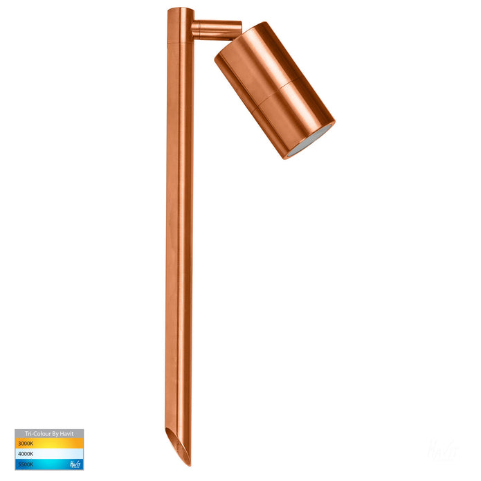 HV1413T - Tivah Solid Copper LED Garden Spike Light