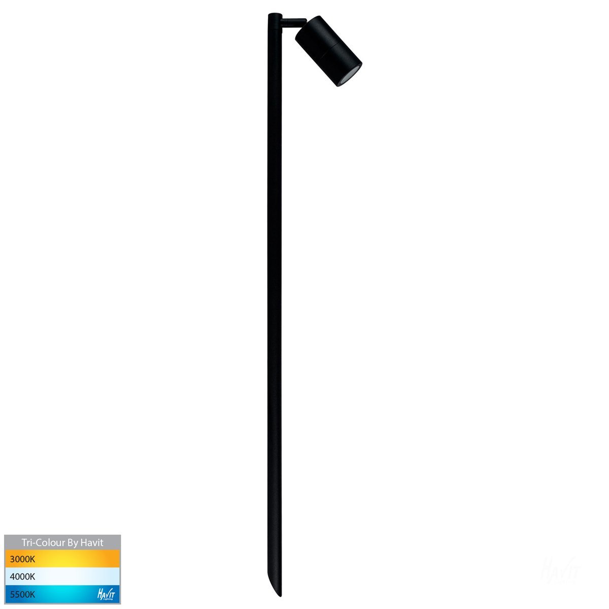 12v DC Tivah Single Adjustable Spike Spotlight - 1000mm Spike Black