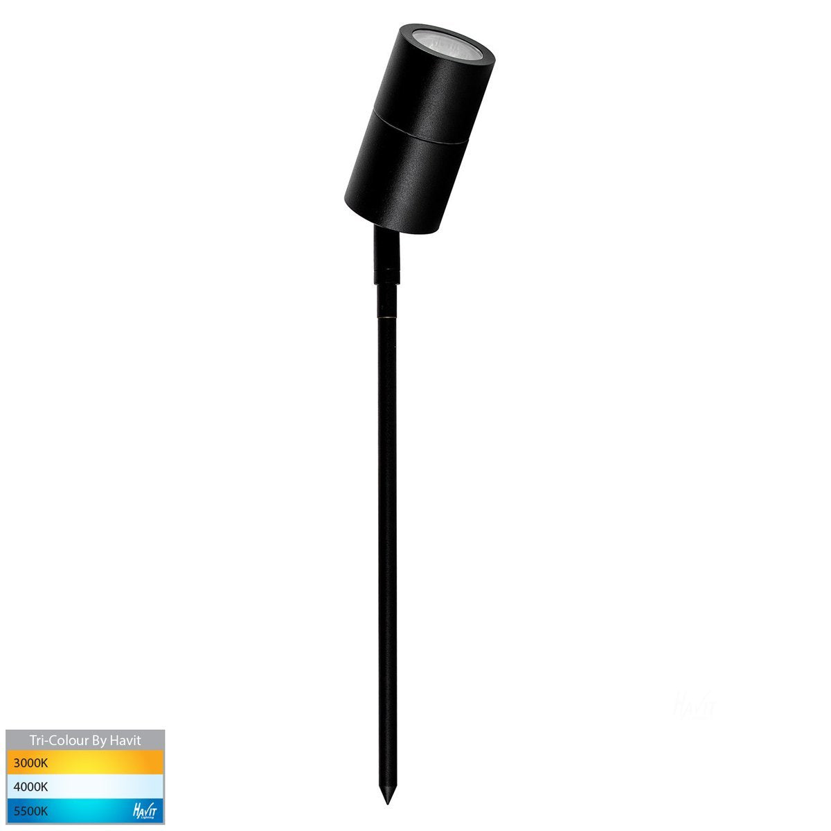 12v DC Tivah Single Adjustable Spike Spotlight - 285mm Spike Black