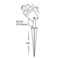 Thumbnail for 12v DC 3w LED Spitze Single Adjustable Spike Spotlight - 285mm Spike Black in 5500K