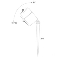 Thumbnail for 12v DC 12w LED Oasis Single Adjustable Spike Spotlight - 260mm Spike Black in 5500K