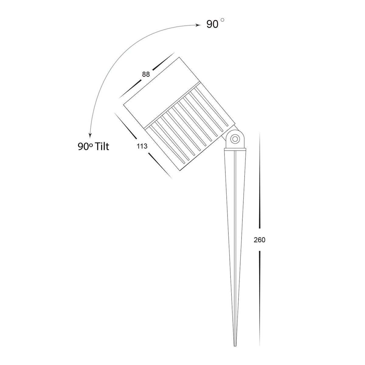 HV1429T-24W - Oasis Black 24w LED Garden Spike Light
