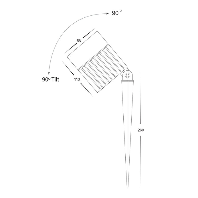 HV1429T-24W - Oasis Black 24w LED Garden Spike Light