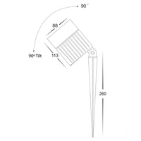 Thumbnail for 12v DC 24w Tri-Colour LED Oasis Single Adjustable Spike Spotlight - 260mm Spike Black