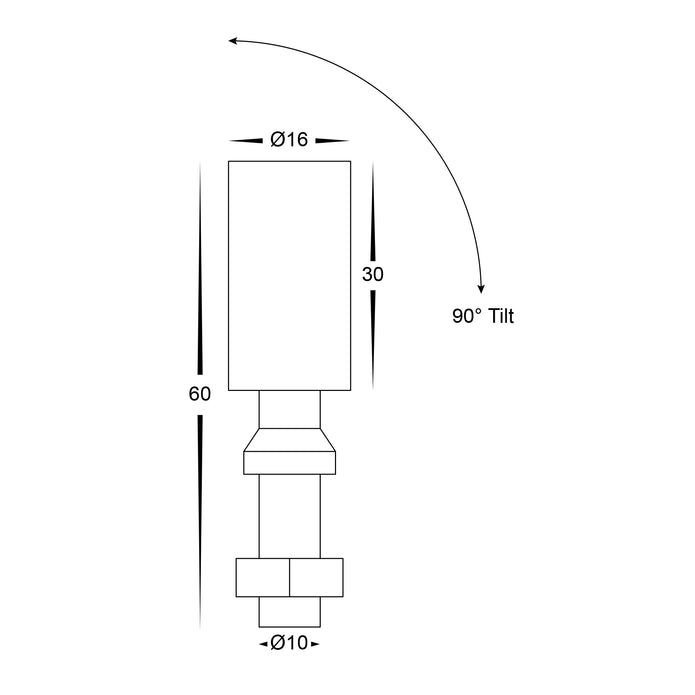 HV1433T-WHT -  Spar Aluminium White Spike or Surface Mounted Spot Light