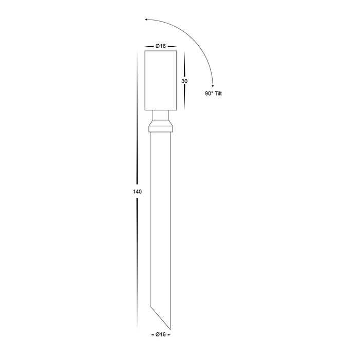 HV1433T-WHT -  Spar Aluminium White Spike or Surface Mounted Spot Light