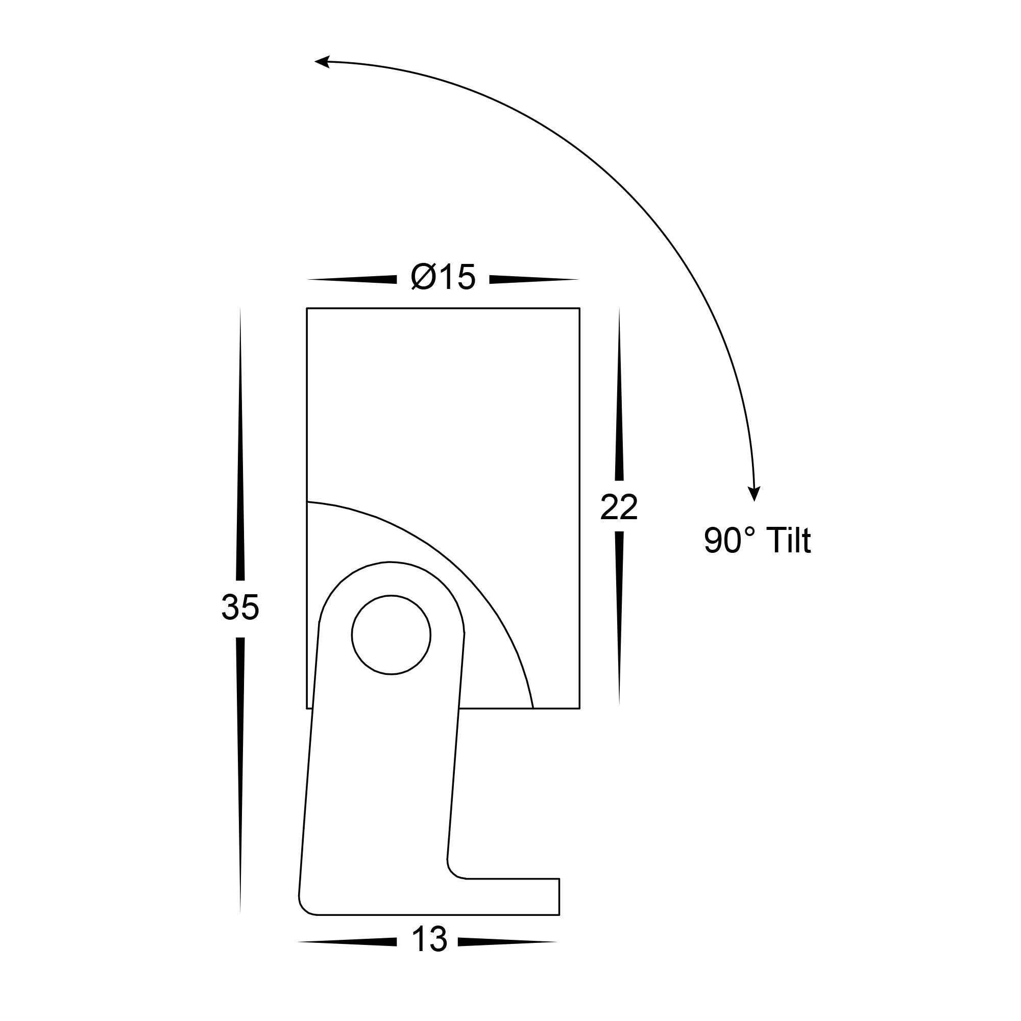 HV1434T-BLK -  Spar Aluminium Black Spike or Surface Mounted Spot Light