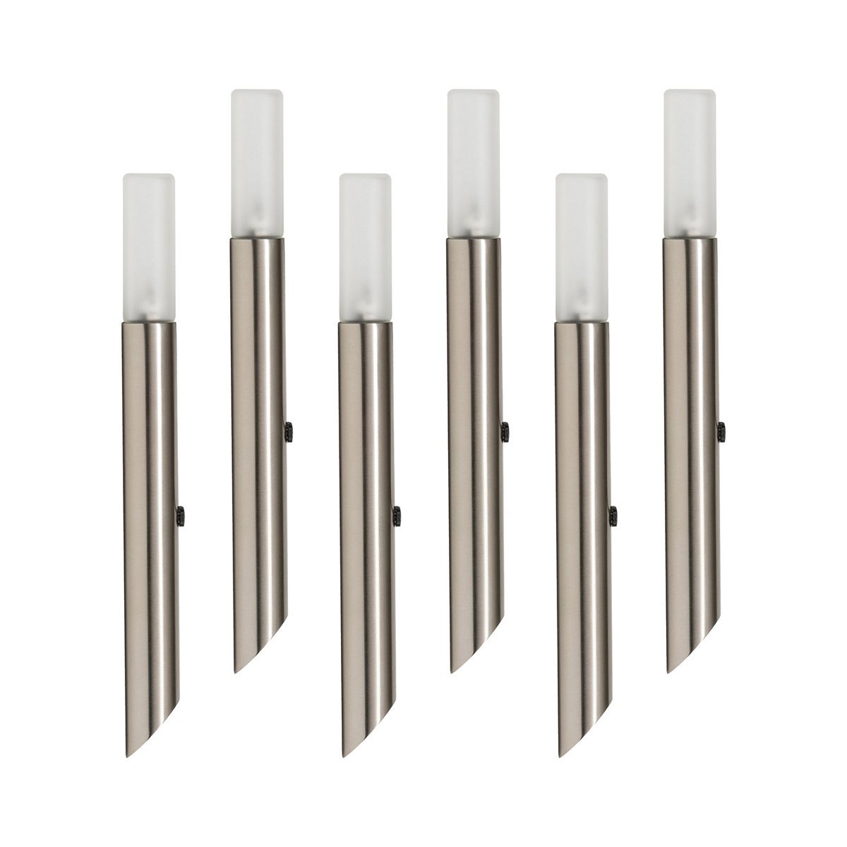 12v DC Vidro Garden Spike Light Frosted Glass Diffuser Stainless Steel - 6pk in Daylight