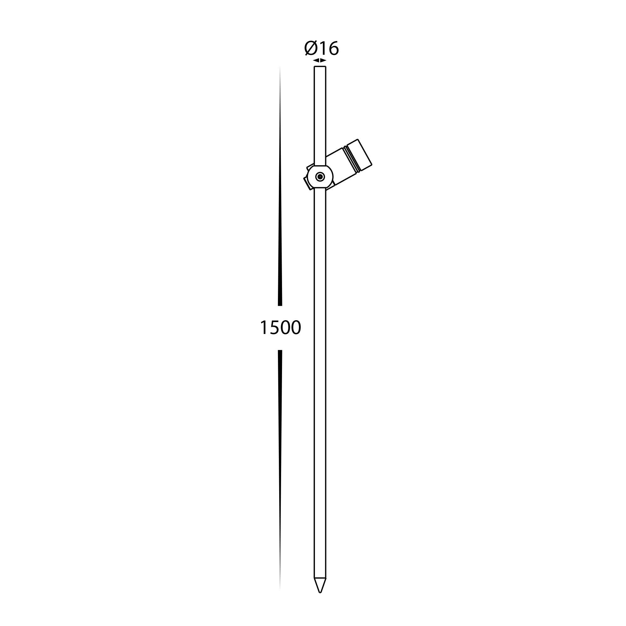 HV1441-POST - Lille Black 1500mm Post to suit HV1441T-BLK