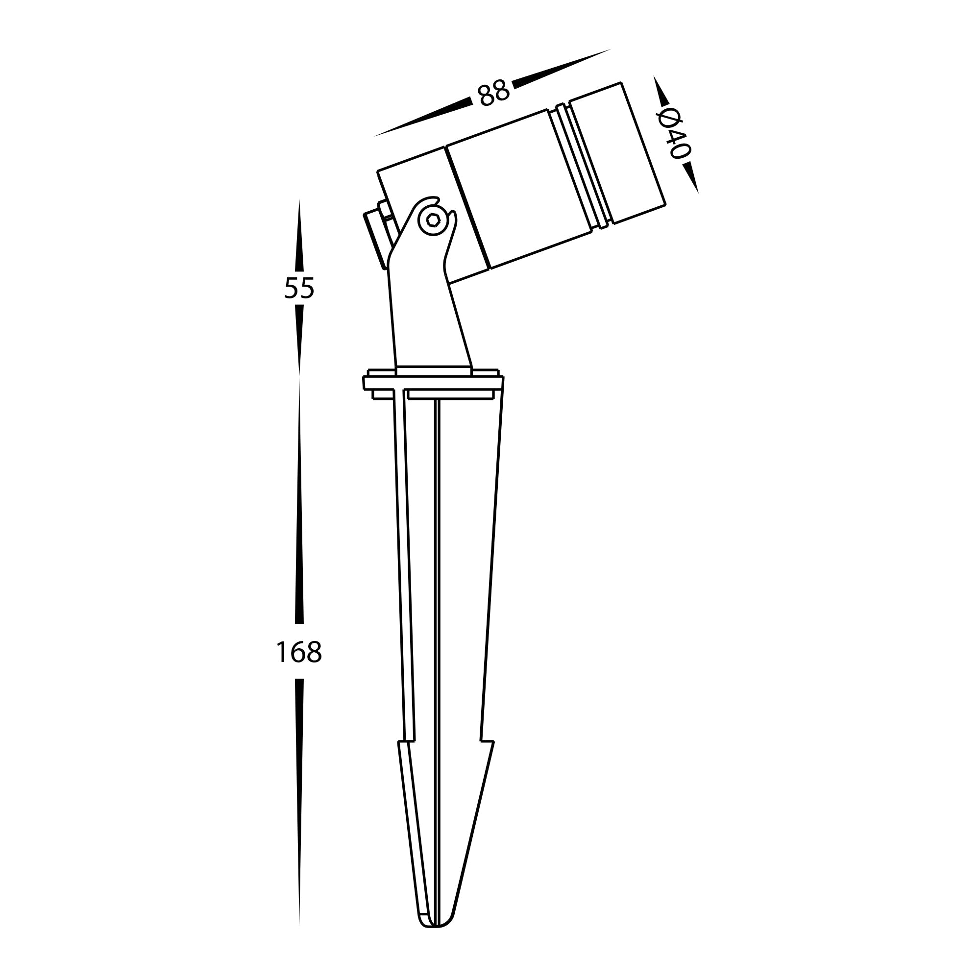 HV1442T-BLK - Lille Black TRI Colour LED Garden Spot Light