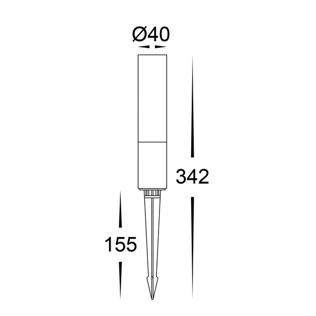 HV1449T-BLK-24V - Akril Aluminium Black Spike Light