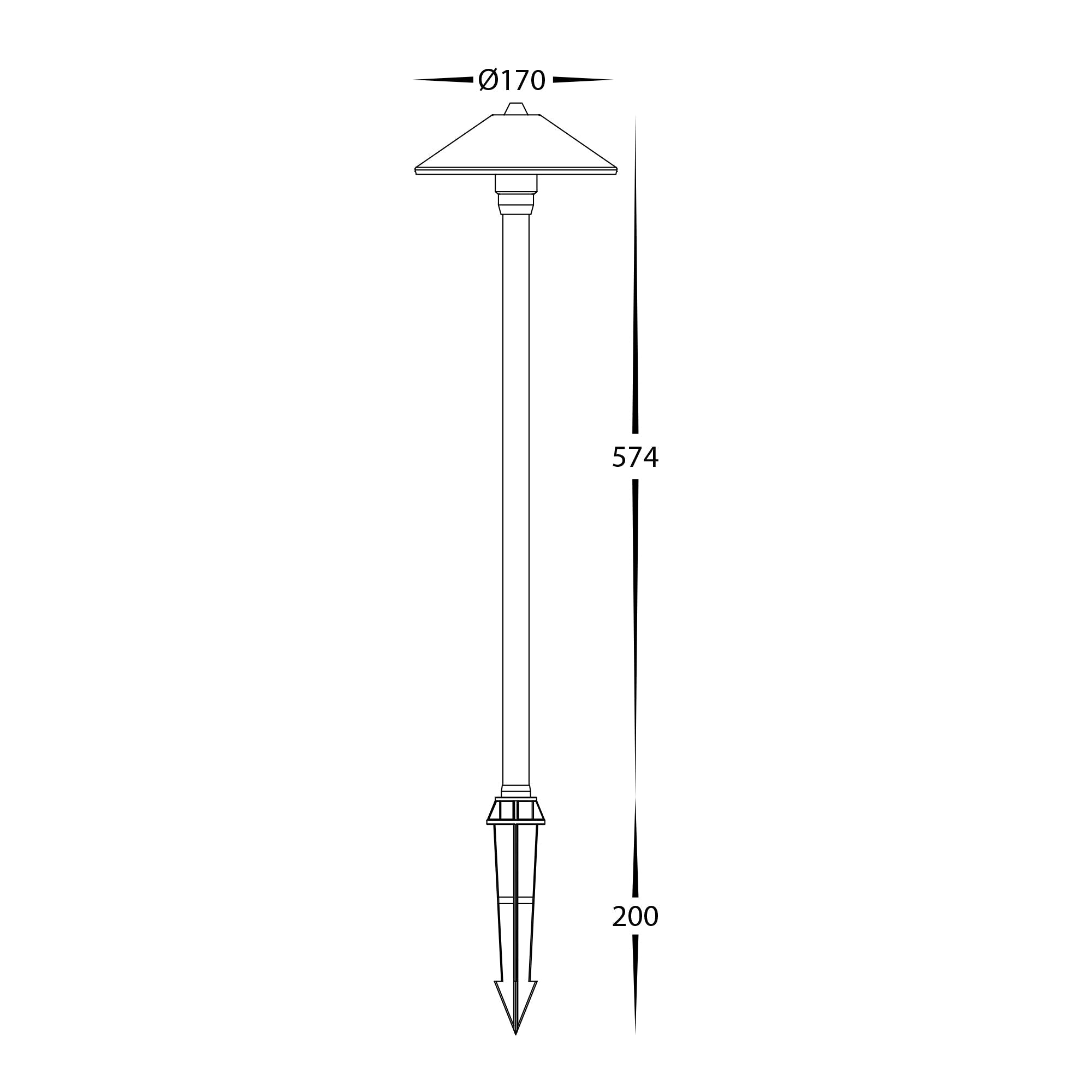 HV1453T-CP - Bitta Solid Copper 3w LED Garden Spike Light