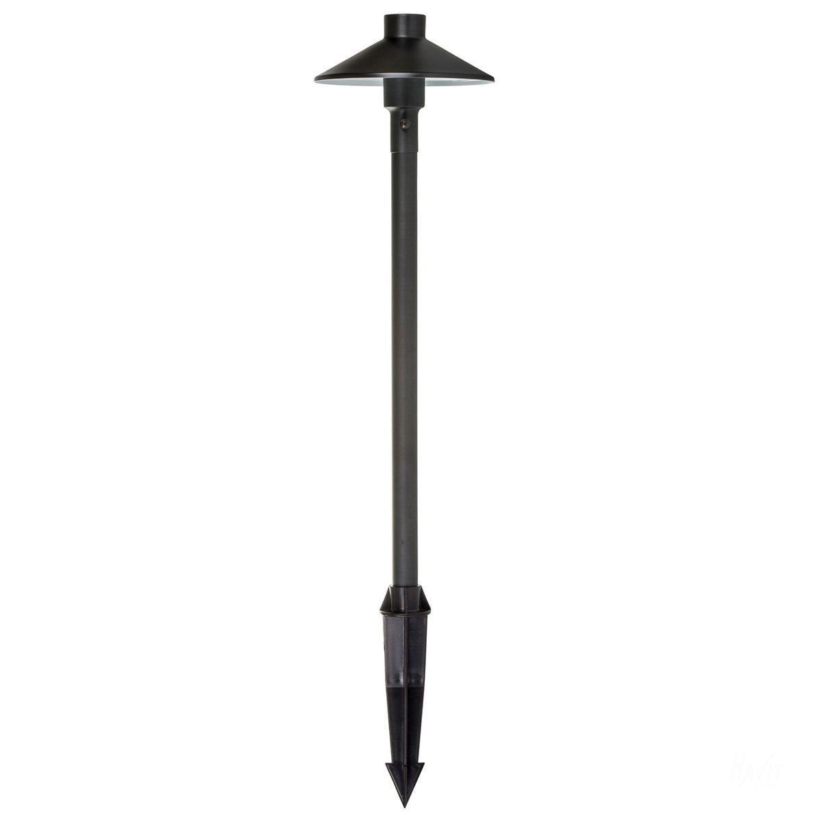12v DC Antic Bollard Light with Spike - 225mm Spike Antique Brass in 5500K