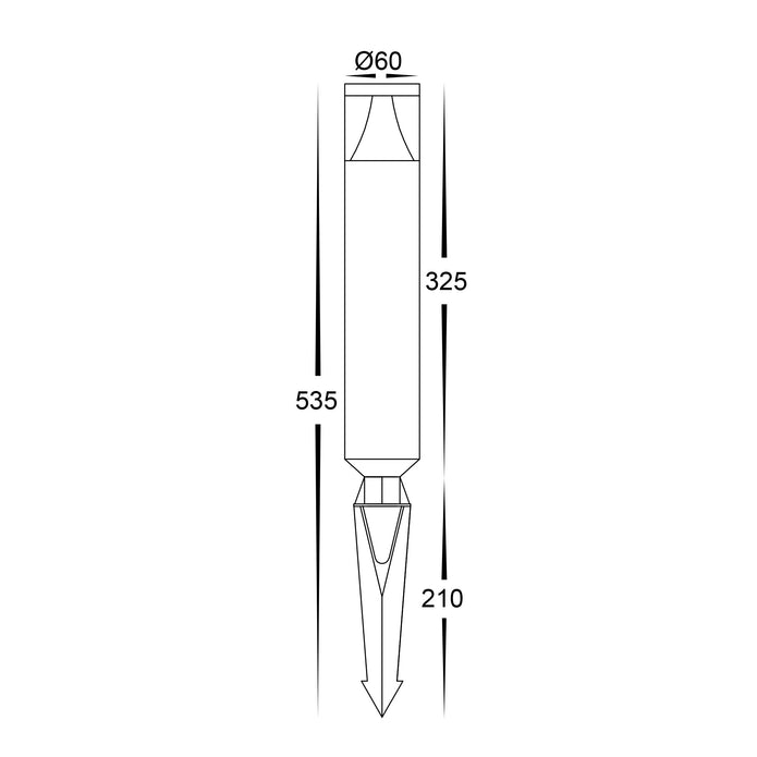 HV1488T-BLK - Divad Aluminium Black LED Garden Spike Light