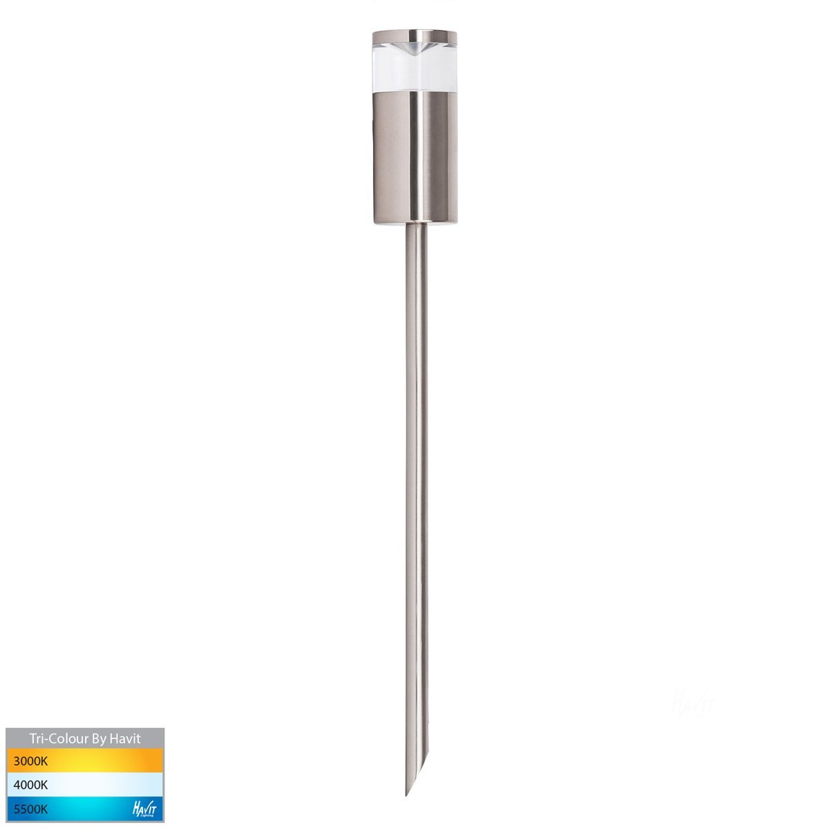 12v DC Highlite Single Fixed Spike Light - 400mm Titanium Aluminium