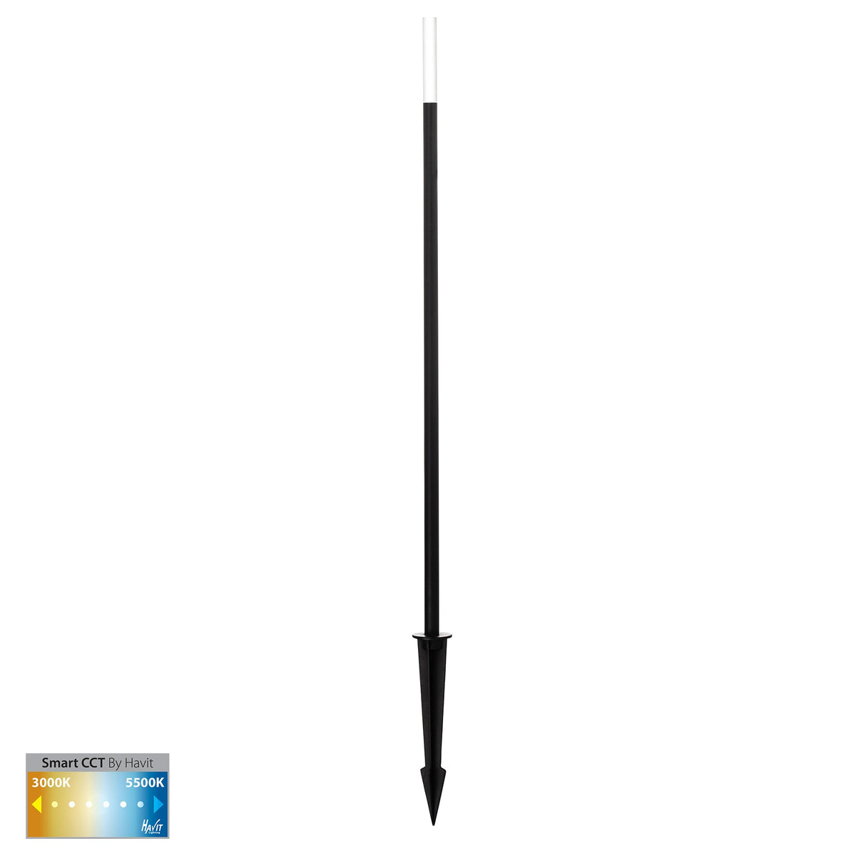 HV1514CCT-BLK-24V - Drique Aluminium Black Bollard Light With Spike