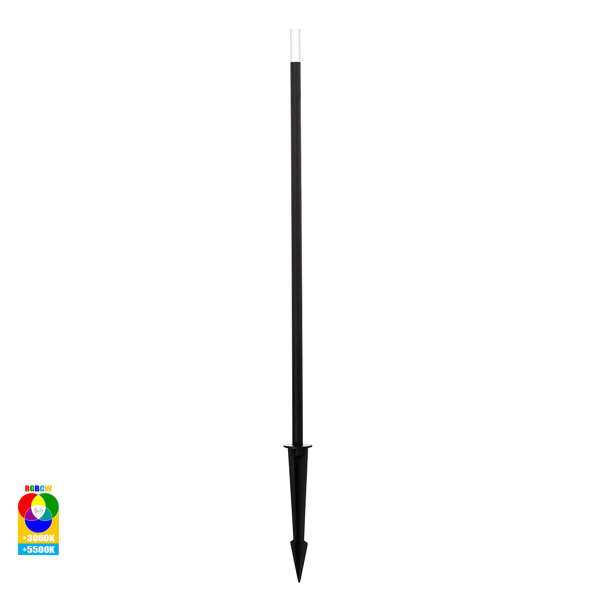 HV1514RGBCW-BLK-24V - Drique Aluminium Black Bollard Light With Spike