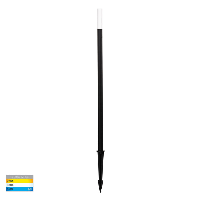 HV1515T-BLK-24V - Drique Aluminium Black Bollard Light With Spike
