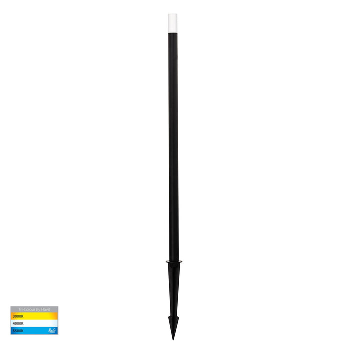 HV1515T-BLK-24V - Drique Aluminium Black Bollard Light With Spike
