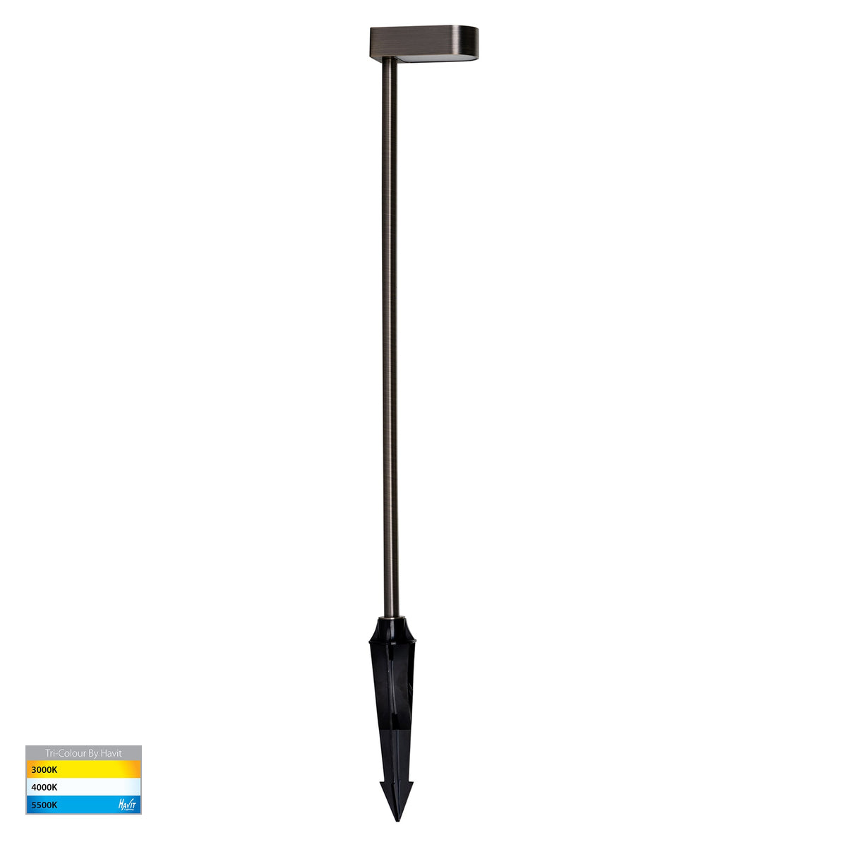 HV1517T-AB-24V - Lindri Antique Brass Bollard Light With Spike