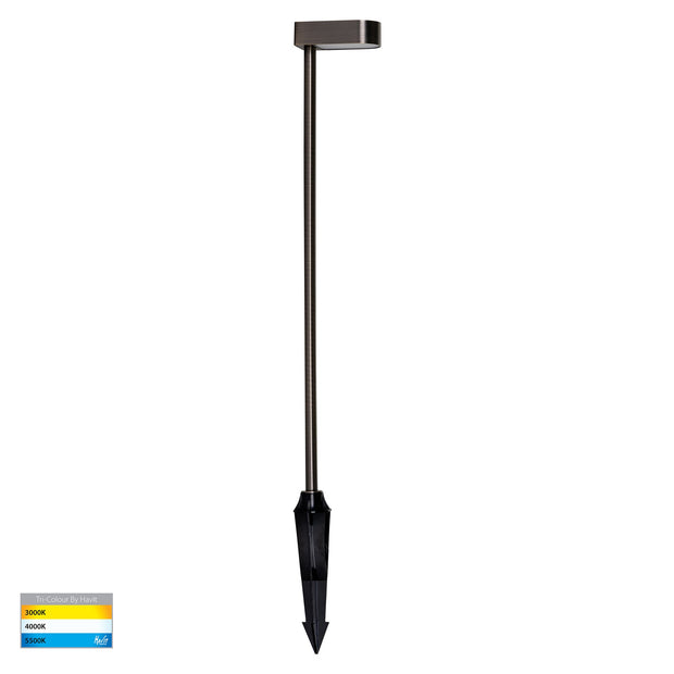 HV1517T-AB-24V - Lindri Antique Brass Bollard Light With Spike